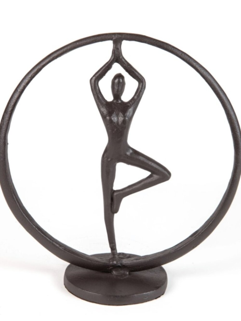 Yoga Tree Pose Cast Iron Sculpture | Zen Meditation Home Decor Statue